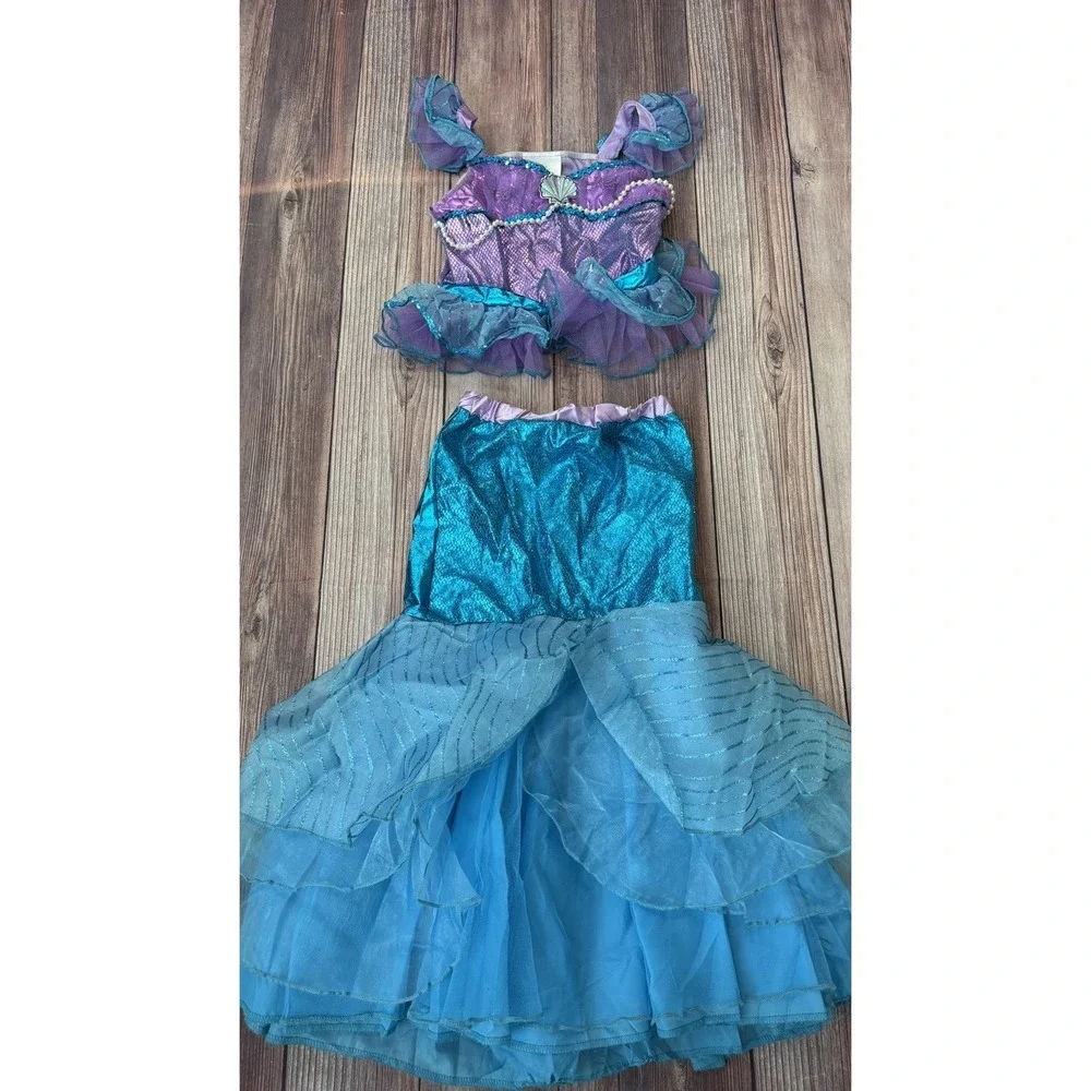 Teetot Co Mermaid Halloween Costume Glitter Sequin Sparkle Girl 5-6 Youth Child